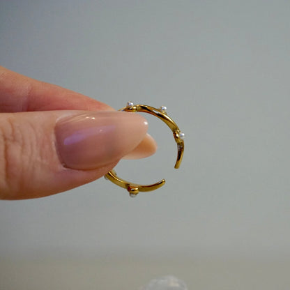 Ethereal Wave Gold - adjustable ring
