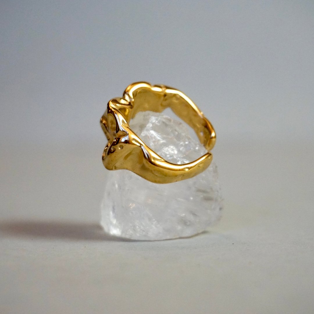 Rocky Gold - adjustable ring