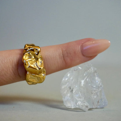 Rocky Gold - adjustable ring