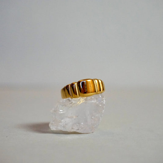 gold brick Gullbelagt rustfritt stål ring